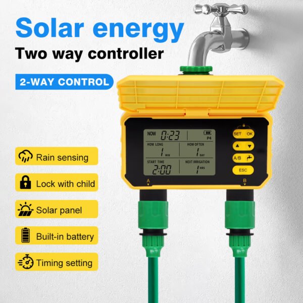 Smart Solar Timing Dual-Channel Water Valve+SBT009 - 图片 2