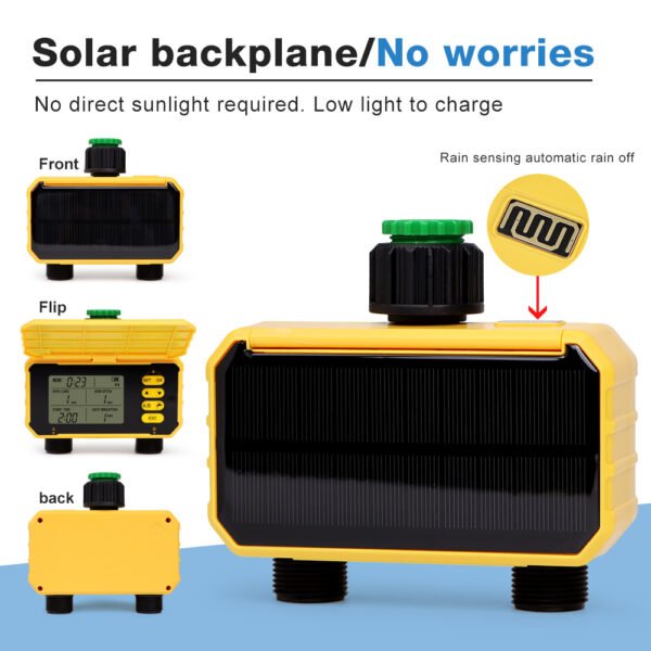 Smart Solar Timing Dual-Channel Water Valve+SBT009 - 图片 3