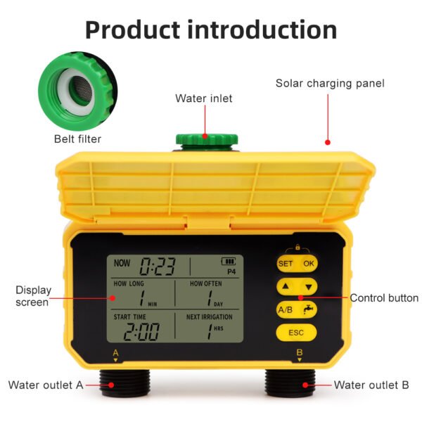 Smart Solar Timing Dual-Channel Water Valve+SBT009 - 图片 7