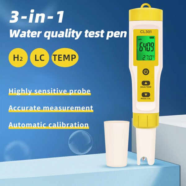 3 in 1 H2/CL/TEMP Water Quality Tester+CL301 - 图片 2