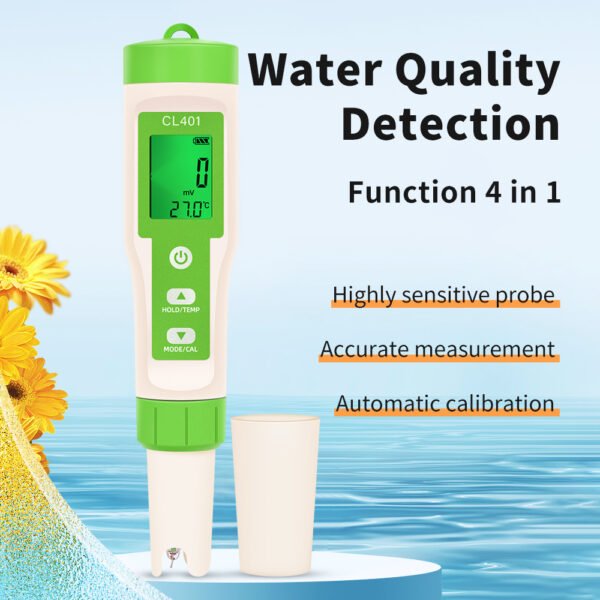 4 in 1 Water Quality Tester CL ORP H2 TEMP+CL401 - 图片 2