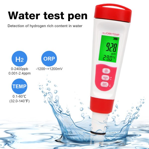 3 in 1 Water Quality Test Pen H2 ORP Temp Tester + PH317 - 图片 2