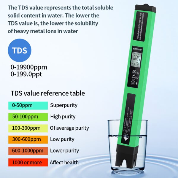 5 in 1 Water Quality Tester PH EC CF TDS Temp +BT700 - 图片 11