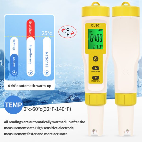 3 in 1 H2/CL/TEMP Water Quality Tester+CL301 - 图片 11