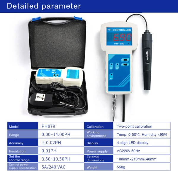 Portable LCD Display Online PH Controller PH879EU - 图片 3