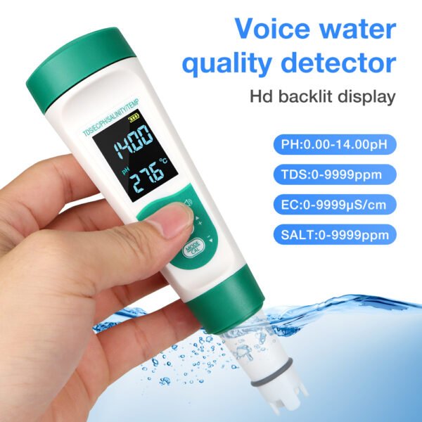 5 in 1 PH/EC/TDS/SALT/TEMP Water Quality Detector +PH316 - 图片 4