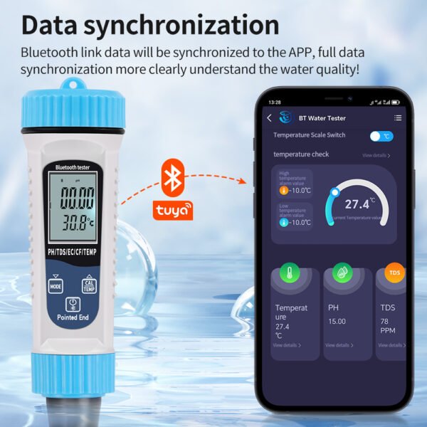 5 in 1 Water Quality Tester PH TDS EC CF Temp+BT811 - 图片 5