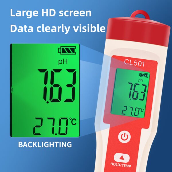 5 in 1 Water Quality Tester PH CL ORP H2 TEMP+CL501 - 图片 5