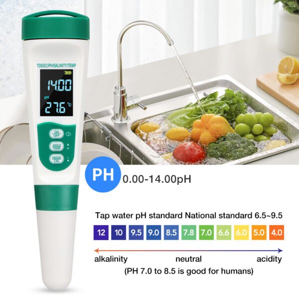 5 in 1 PH/EC/TDS/SALT/TEMP Water Quality Detector +PH316 - 图片 5