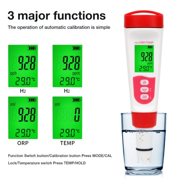 3 in 1 Water Quality Test Pen H2 ORP Temp Tester + PH317 - 图片 5