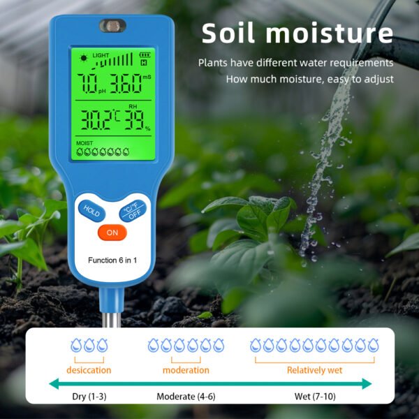 New Design 6 in 1 Soil Tester +SPH050 - 图片 7