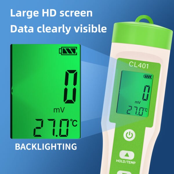 4 in 1 Water Quality Tester CL ORP H2 TEMP+CL401 - 图片 7