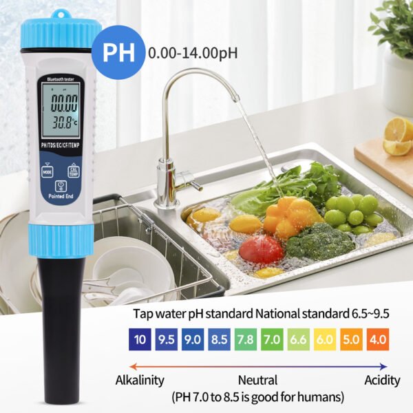 5 in 1 Water Quality Tester PH TDS EC CF Temp+BT811 - 图片 8