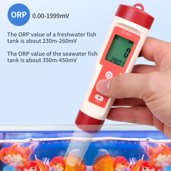5 in 1 Water Quality Tester PH CL ORP H2 TEMP+CL501 - 图片 8