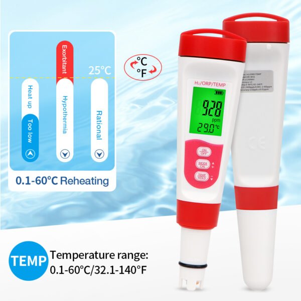 3 in 1 Water Quality Test Pen H2 ORP Temp Tester + PH317 - 图片 8