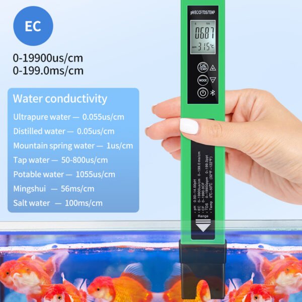 5 in 1 Water Quality Tester PH EC CF TDS Temp +BT700 - 图片 9