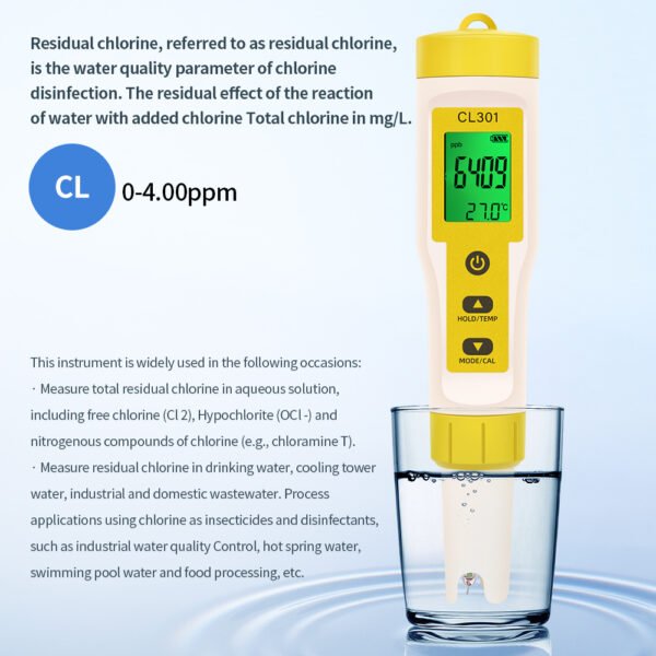 3 in 1 H2/CL/TEMP Water Quality Tester+CL301 - 图片 9