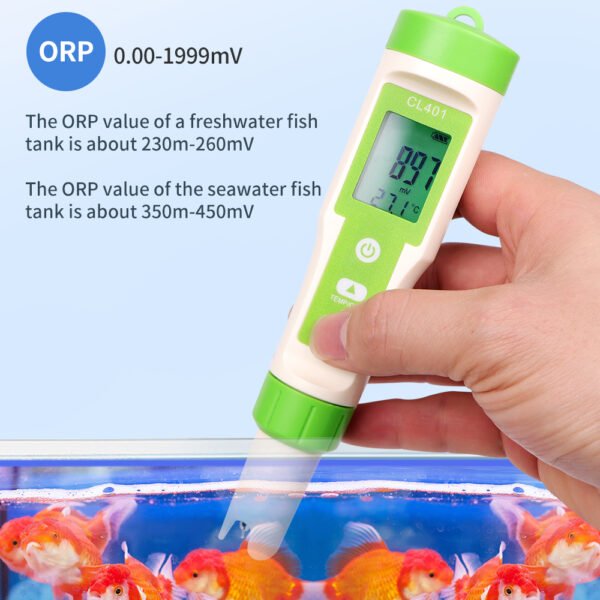 4 in 1 Water Quality Tester CL ORP H2 TEMP+CL401 - 图片 9