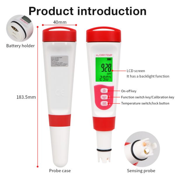 3 in 1 Water Quality Test Pen H2 ORP Temp Tester + PH317 - 图片 9