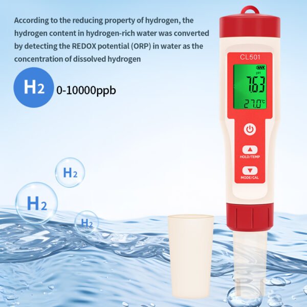 5 in 1 Water Quality Tester PH CL ORP H2 TEMP+CL501 - 图片 10
