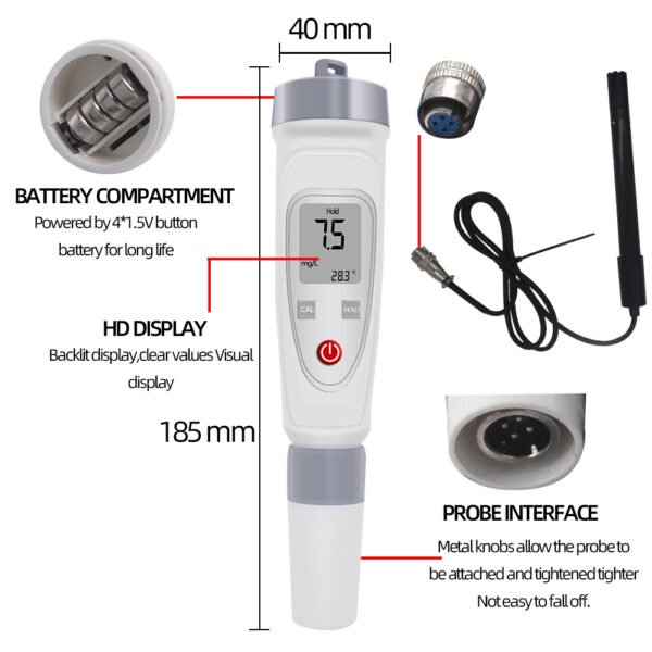 Portable Digital Water Quality Dissolved Oxygen DO Meter+PH092 - 图片 8