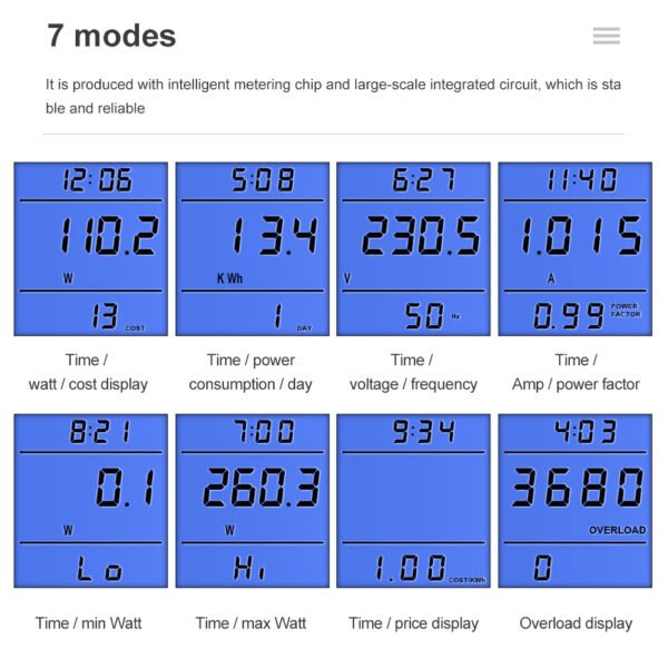 Watt Meter Ac Digital Electric Power Meter+V040EU - 图片 8