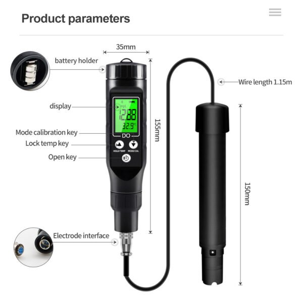 BLE-9100 Bluetooth Dissolved Oxygen Meter- DO04BL - 图片 10