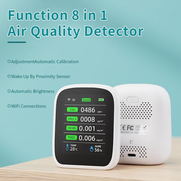 Digital 8 in 1 PM2.5 PM10 TVOC CO2 Detector Meter +ALB26 - 图片 2