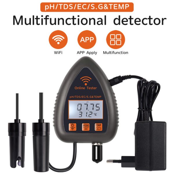 Digital Wifi 5 in 1 Water Quality Tester PH TDS EC S.G TEMP Meter+WF991 - 图片 7