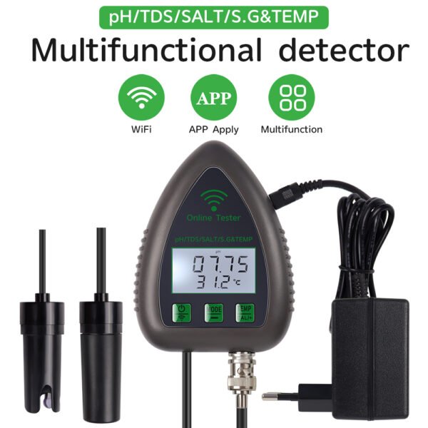 5 in 1 WIFI Smart Online Water Quality Monitor PH TDS S.G Salinity Temp +WF9951 - 图片 2