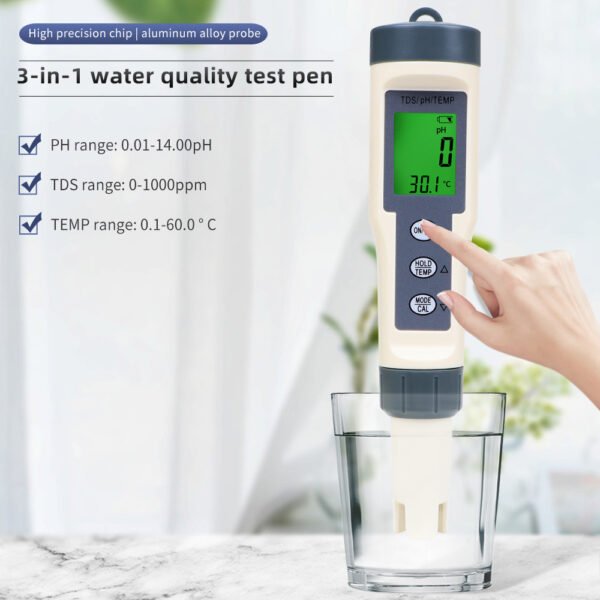 3 in 1 Temperature TDS PH Meter+EC016BL - 图片 2