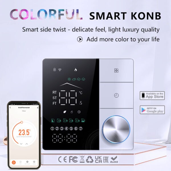 BHT-18 Smart Voice Knob Thermostat WiFi Floor Heating Controller +WH88A/WH88B/WH88C - 图片 2