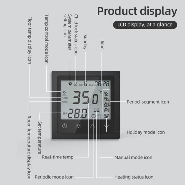 MH-1828B Electric Floor Heating Thermostat +WH63/WH63B - 图片 11
