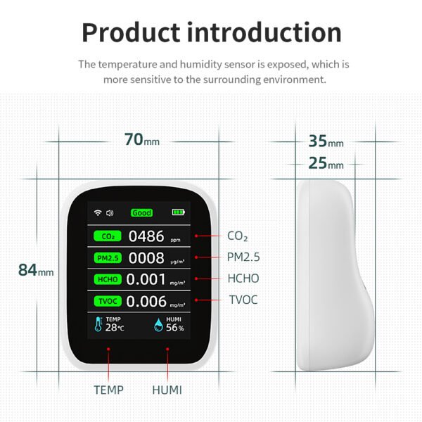 Digital 8 in 1 PM2.5 PM10 TVOC CO2 Detector Meter +ALB26 - 图片 11