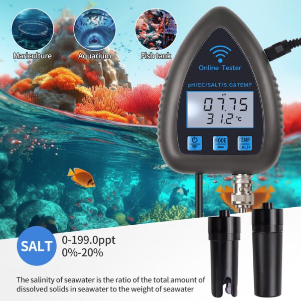 5 In 1 Wifi PH EC S.G Salinity Temp Meter + WF9953 - 图片 11