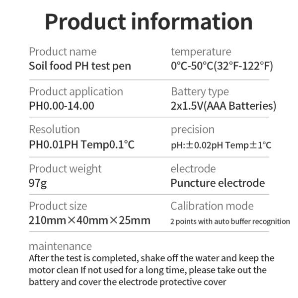 High Quality Soil Ph Meter Food PH Tester+SPH029 - 图片 13