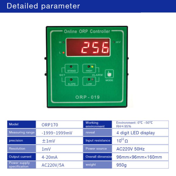 Water Quality Analysis Online ORP Controller+ORP170 - 图片 3