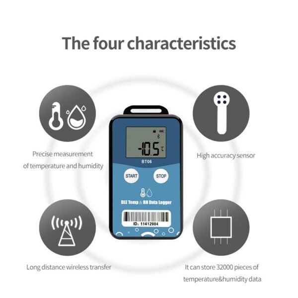 BT06 BLE Temperature Data Logger Humidity Recorder +Temp025 - 图片 3