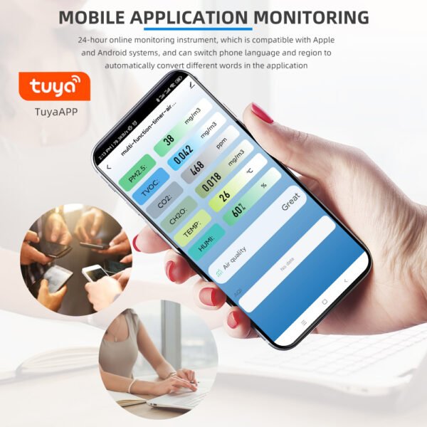 WIFI USB Intelligent Indoor Gas Analyzers Air Quality Detector +ALB18 - 图片 3