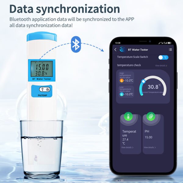 Bluetooth 2 in 1 PH/TEMP Water Quality Tester+BT98601 - 图片 4