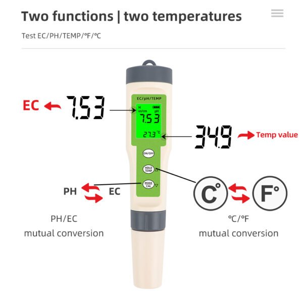 3 in 1 PH EC Meter TEMP Meter-EC014BL/EC014 - 图片 4