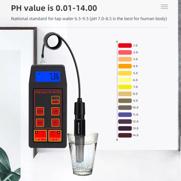 3 in 1 Portable mV Temp pH Meter +PH083 - 图片 4