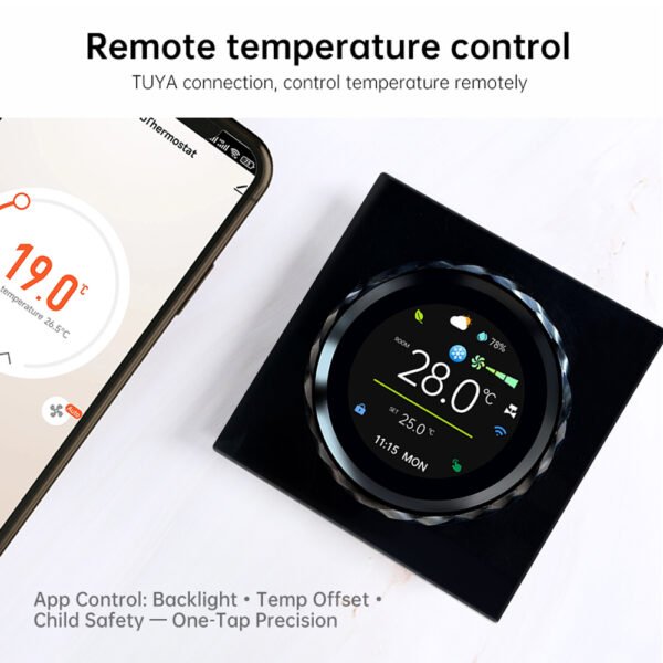 BAC-2007ELW WiFi Floor Heating Controller+WH142A/WH142W/WH142 - 图片 4