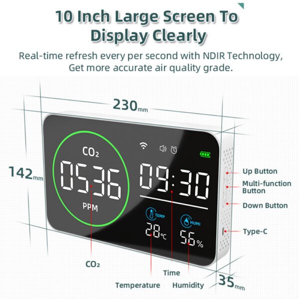 4 in 1 WIFI Air Quality Detector CO2/TEMP/HUMI/TIME+ALB28 - 图片 5