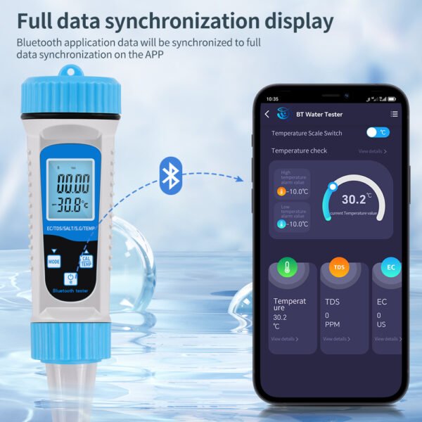 5-in-1 Spoon Water Quality Tester EC TDS.SALT S.G Temp +BT785 - 图片 5