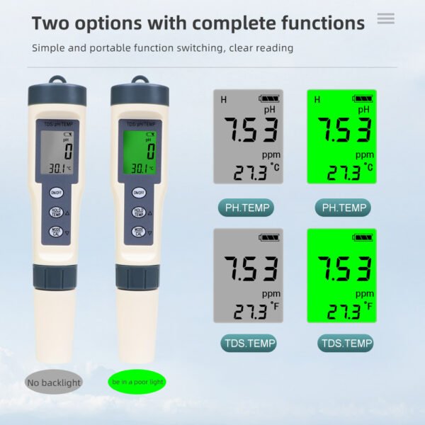 3 in 1 Temperature TDS PH Meter+EC016BL - 图片 5