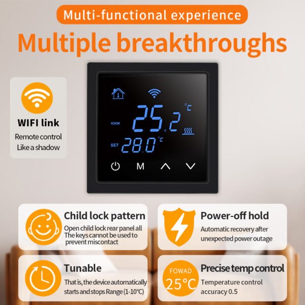 MH-1828A Wifi Electric Floor Heating Digital Thermostat+WH68WF/WH69WF - 图片 5