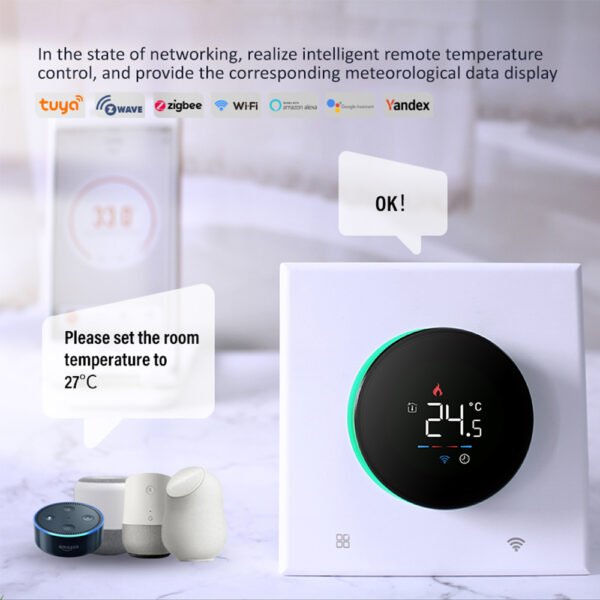 BHT-7000 Smart Knob Thermostat WiFi Floor Heating Controller+WH90AB/WH91AB/WH92AB - 图片 5