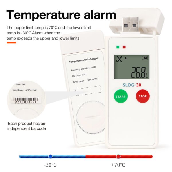 SLOG-30 Temperature Record Data Logger Temperature Recorder+Temp030 - 图片 5