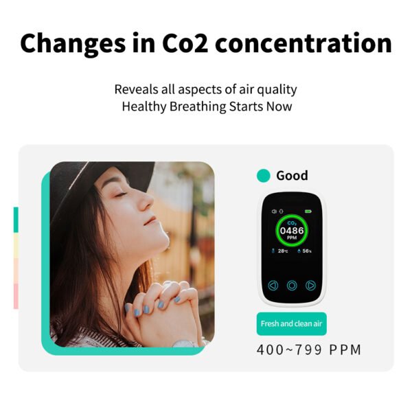 3 in 1 CO2 Temp Humidity air quality detector +ALB34 - 图片 6
